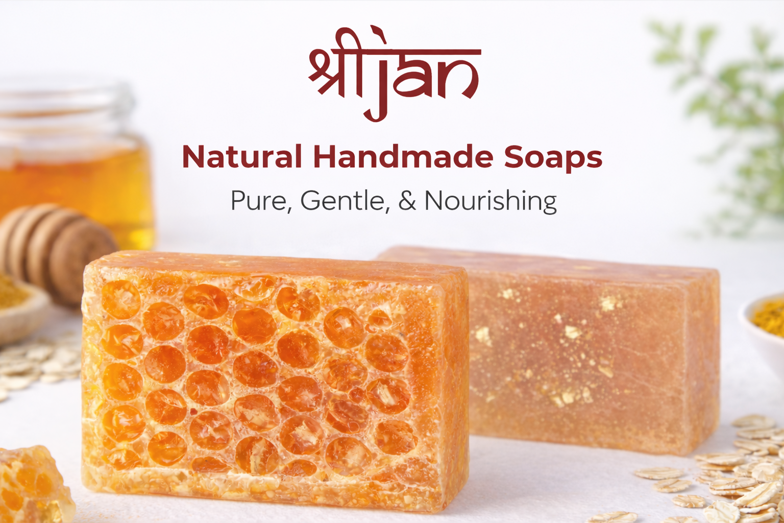 Honay, Oat, and Haldi Soap Banner