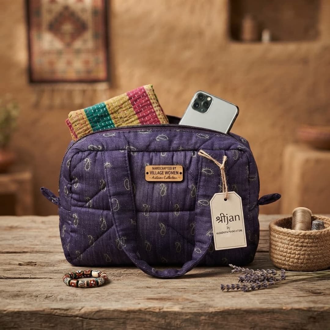 The Srijan Indigo Paisley Tote