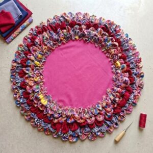 The Srijan Floral Petal Patchwork Door Mat